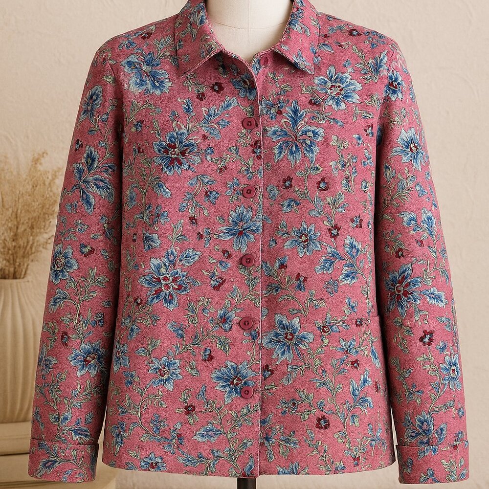 Appleseed’s Floral Button‑Front Jacket — Size L